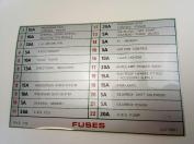 FUSEBOX LABEL - JAGUAR XJS 6.0L RIGHT HAND DRIVE FROM VIN 188105 TO 194774